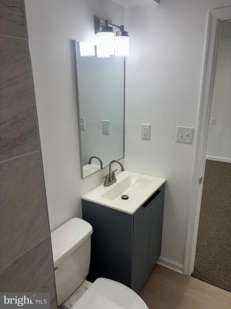 Lower-level bath vanity
